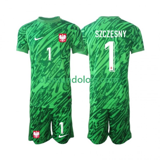 Camisola Polónia Szczesny 1 Guarda-redes Criança Equipamento Terceiro 2024 Manga Curta